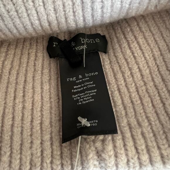 Rag & Bone Women's Charlie Beanie Embroidered Logo Patch at Rolled Brim One Size - Picture 7 of 9